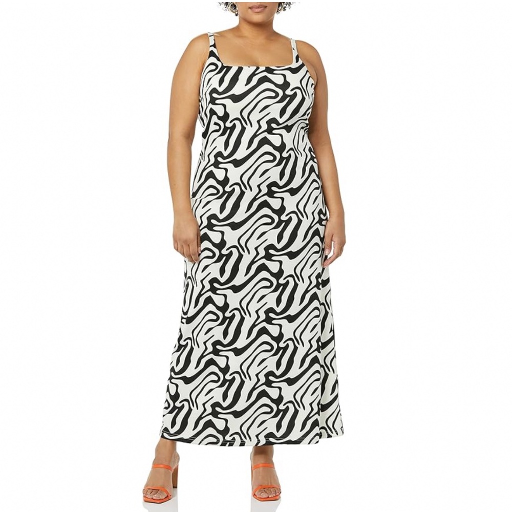 TEREA Cleo Bodycon Black & White Maxi Statement Dress Size XXL New with Tag